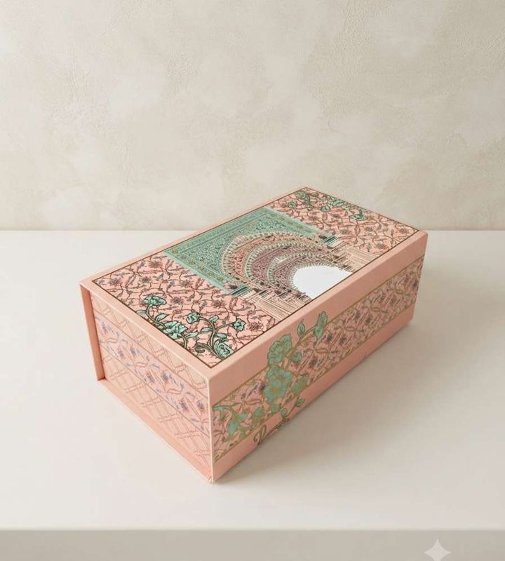 The Premium Pichwai Print MDF Box with 2 glass jars