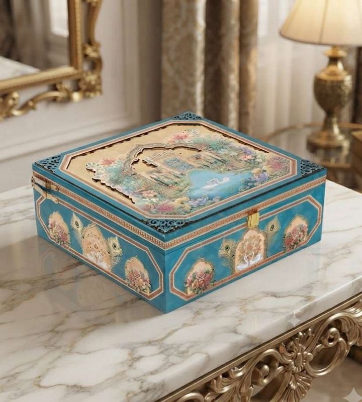 Royal Swan Laser Cut MDF Box with 4 glass jars & candle