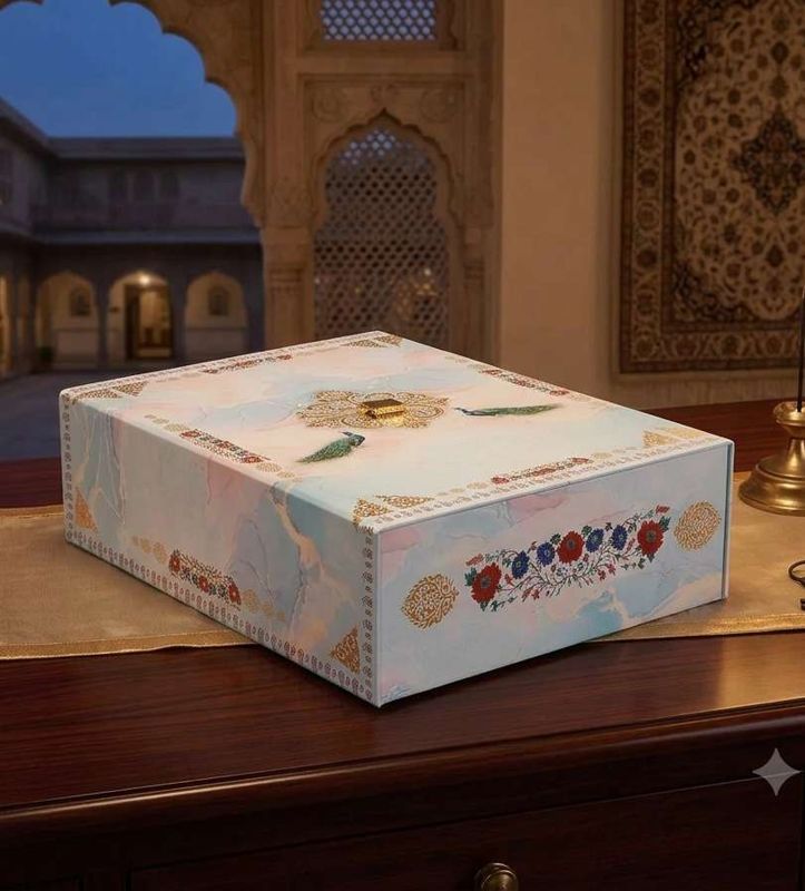 Floral MDF Hamper Box with 2 printed salsa jar & 12 cavity