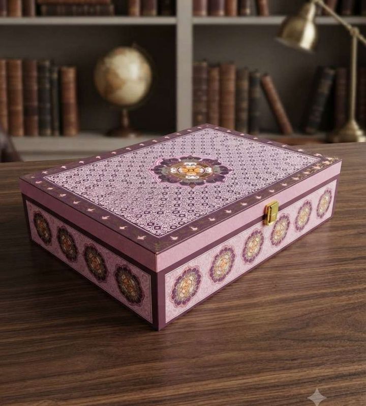 The Elegant Floral Print Purple Box with 6 Salsa Glass Jars
