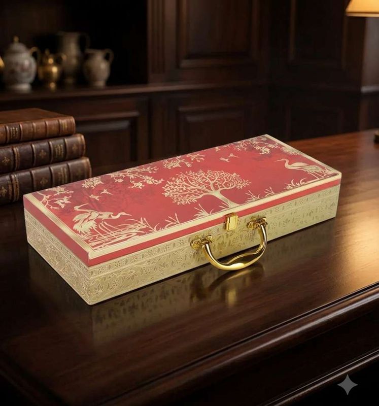 The Floral Print Box with 5 cylinder glass jars